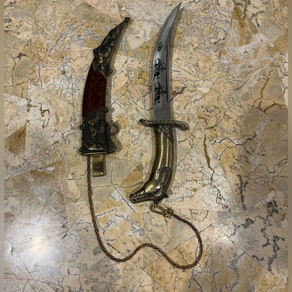 ASIAN Brass Dagger Intricate Design 12”